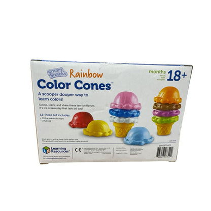 Learning Resources Rainbow Color Cones 12-Piece Set For Ages 18+ Months