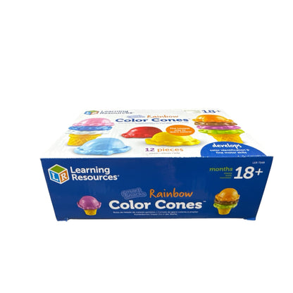 Learning Resources Rainbow Color Cones 12-Piece Set For Ages 18+ Months