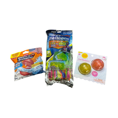 Zuru Reusable Water Balloons, Happy Baby Balloons 111pcs, & Sun Squad Light-up Pool Bouncers