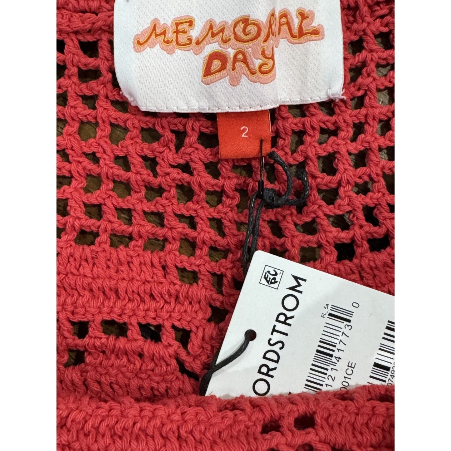 Handmade Memorial Day Red Crochet Skirt Size 2 Lightweight Beach Cover-Up Nordstrom Exclusive