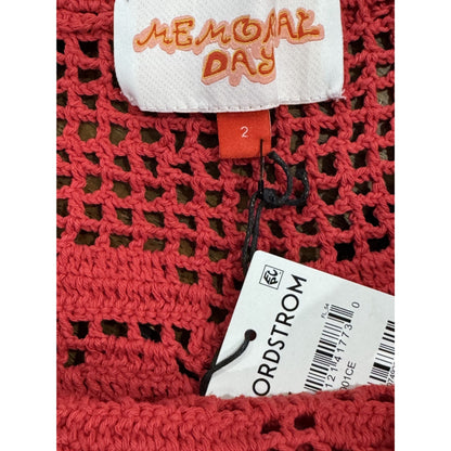 Handmade Memorial Day Red Crochet Skirt Size 2 Lightweight Beach Cover-Up Nordstrom Exclusive