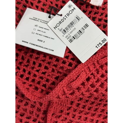 Handmade Memorial Day Red Crochet Skirt Size 2 Lightweight Beach Cover-Up Nordstrom Exclusive