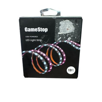 GameStop USB-Powered 13ft LED Light Strip With Remote 16 Color Modes Adhesive Backing & Customizable Length
