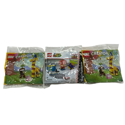 LEGO Creator 30689 Birthday Giraffe & 30702 Super Mario Toad Polybag Set 3 Packs 6+ Years New
