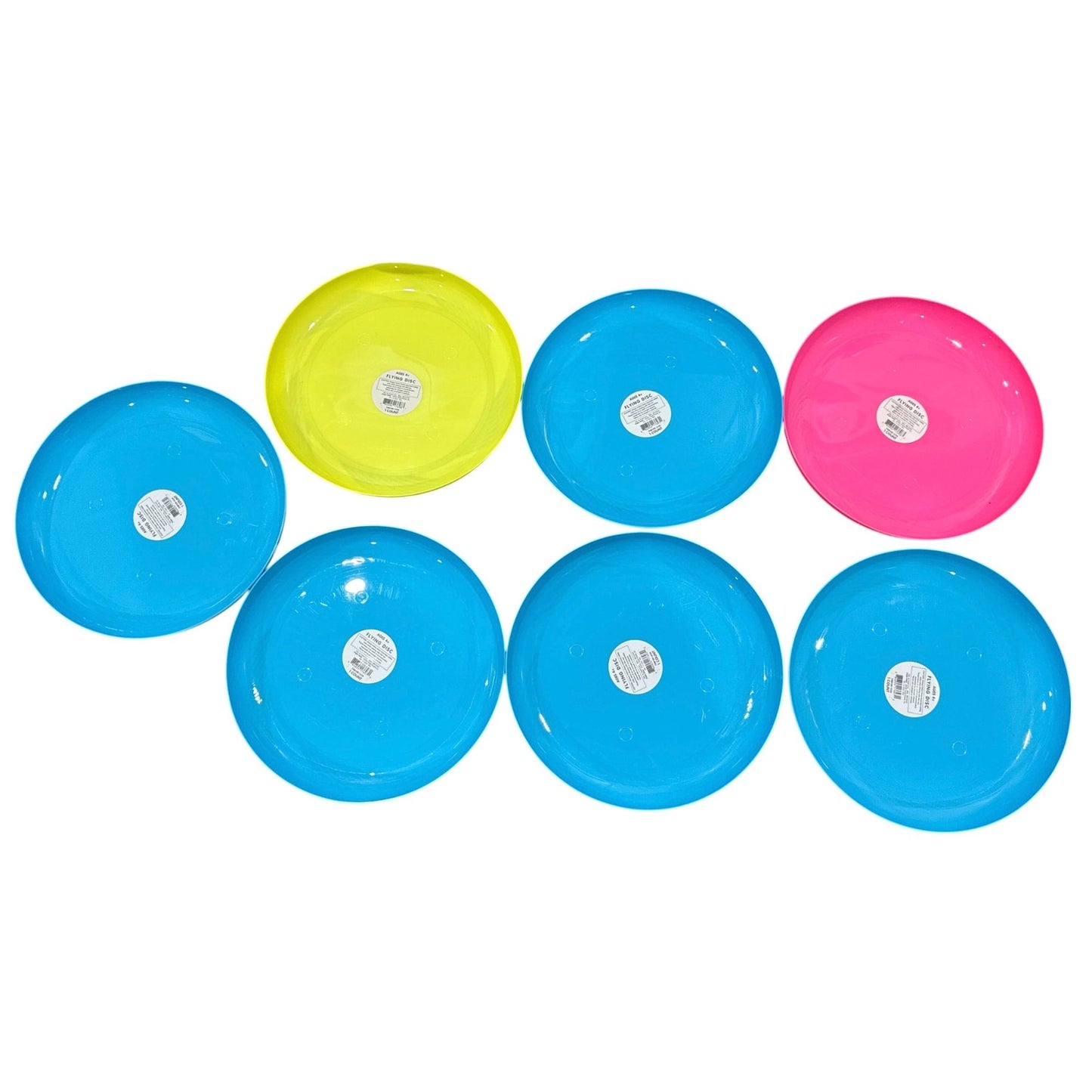 Set Of 7 Assorted Bright Plastic Flying Discs For Outdoor Play