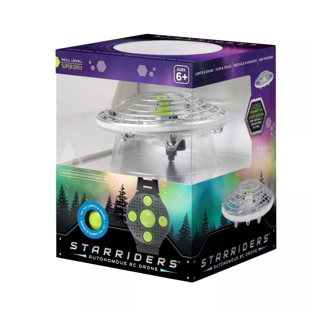Starriders Autonomous RC Drone With Lights Sounds & Obstacle Avoidance For Indoor & Outdoor Fun Ages 6+