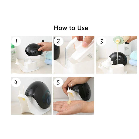 A Lovely Snail Soap Dispenser Liquid Container 120ML Black & White