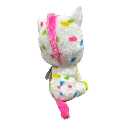 Ty Beanie Boos Harmonie Unicorn Plush 6" White With Multicolor Polka Dots & Glitter Accents