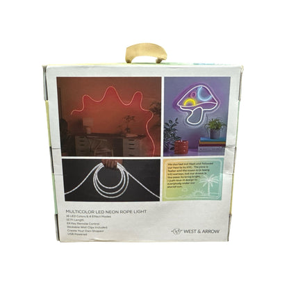 West & Arrow Flexible Multicolor LED Neon Rope Light 12ft With Remote & USB Powered