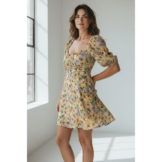 LUSH Women's Floral Women's Cute Spring Dress MEDIUM