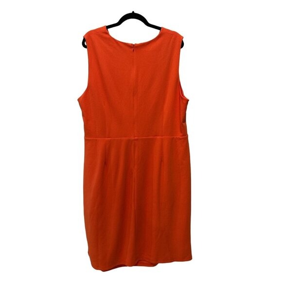 Maggy London Womens Sleeveless Orange Wrap Dress Size 22W