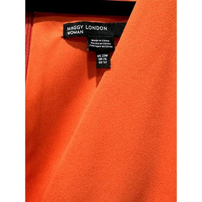 Maggy London Womens Sleeveless Orange Wrap Dress Size 22W