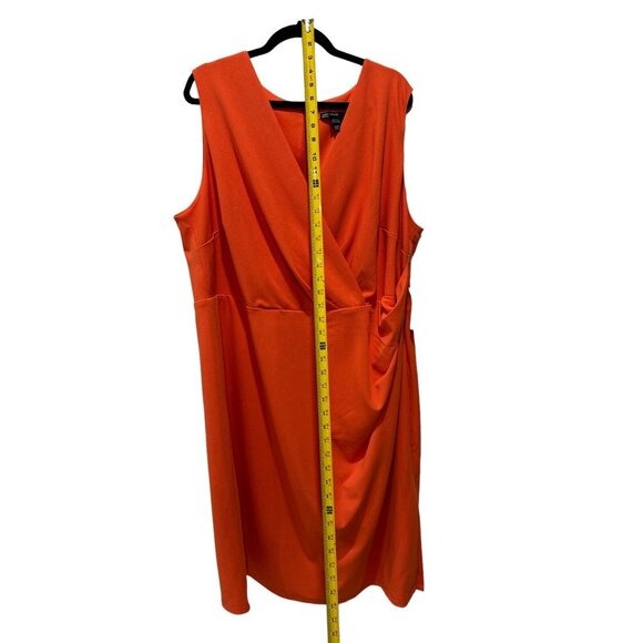 Maggy London Womens Sleeveless Orange Wrap Dress Size 22W