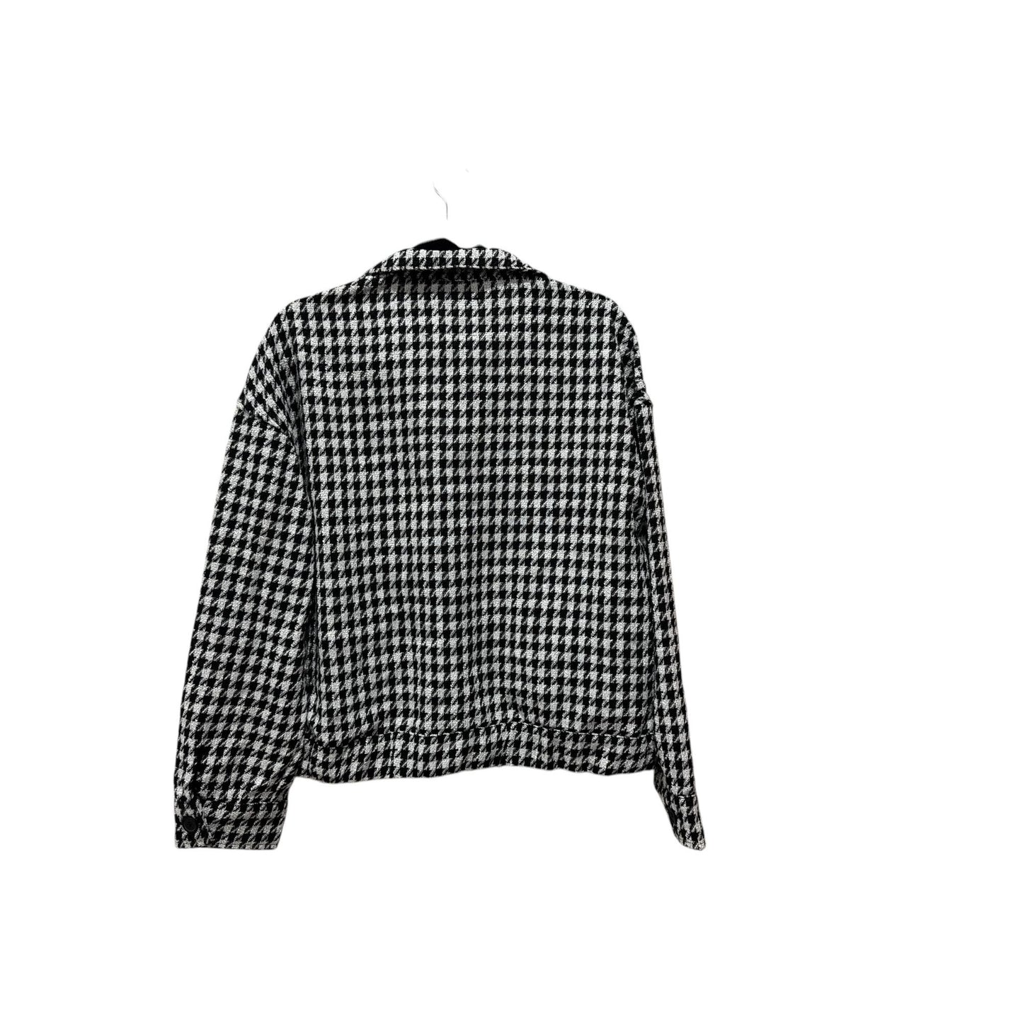 Sanctuary Women's Houndstooth Jacket In Black & White Button-Up Size M Wool Blend Crafted & Tailored