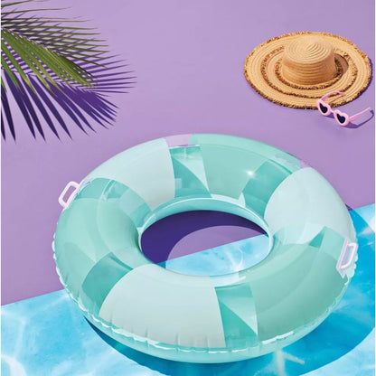 Set of 2 Sun Squad Inflatable Swim Tubes With Handles 36" Diameter Pink & Green For Ages 6+