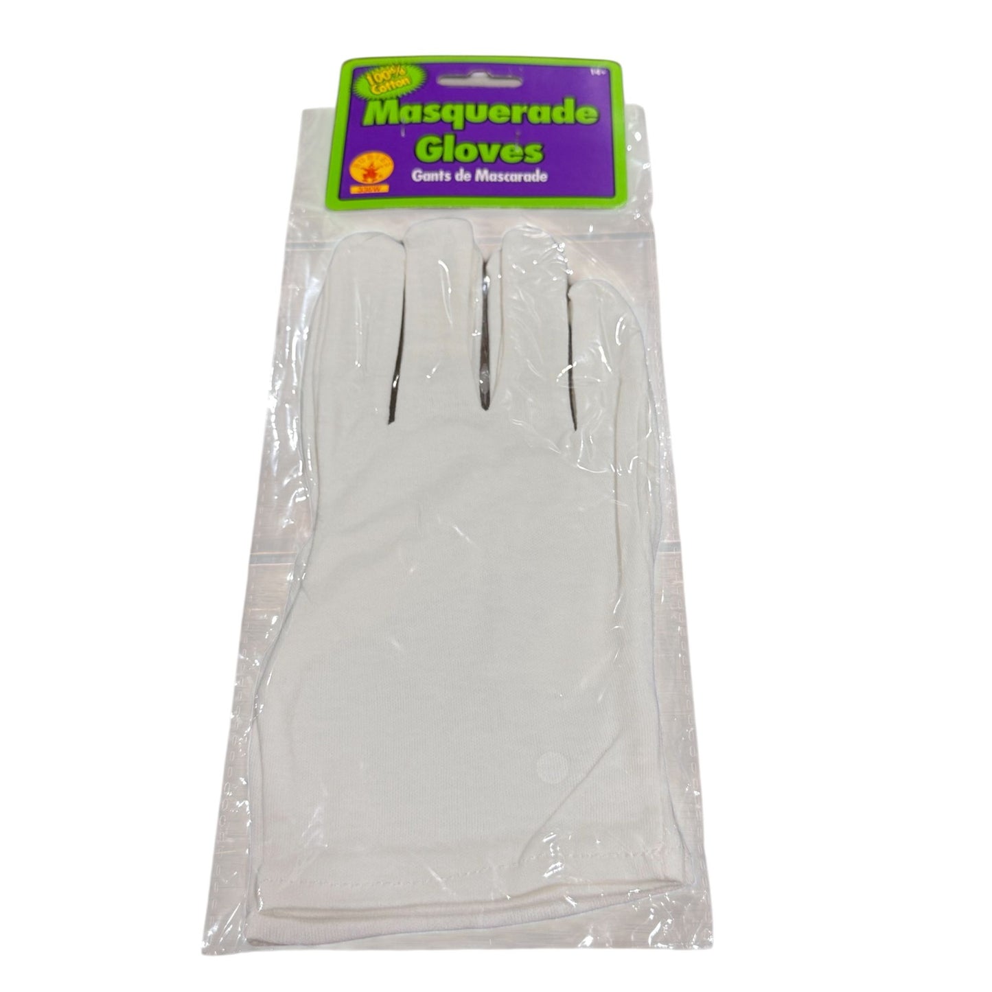 Masquerade Cotton Gloves White Adult 14+ Rubies Costume Co.