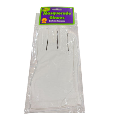 Masquerade Cotton Gloves White Adult 14+ Rubies Costume Co.
