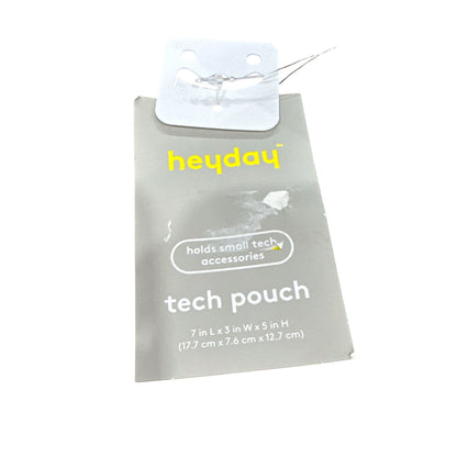Heyday Mint Green Tech Pouch With SLAY Embroidery & Orange Zipper Holds Small Tech Accessories 7 x 3 x 5 Inches
