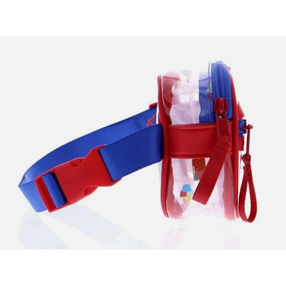 Cat & Jack Kids Ice Cream Print Clear Crossbody Bag With Adjustable Strap Red/Blue