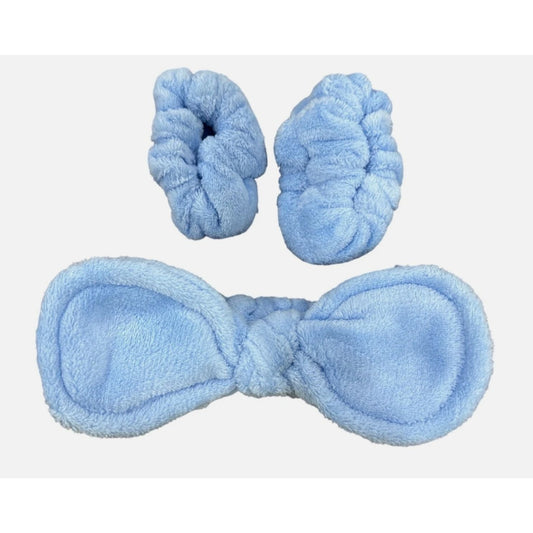 Skincare Headband & Wristbands Set Blue