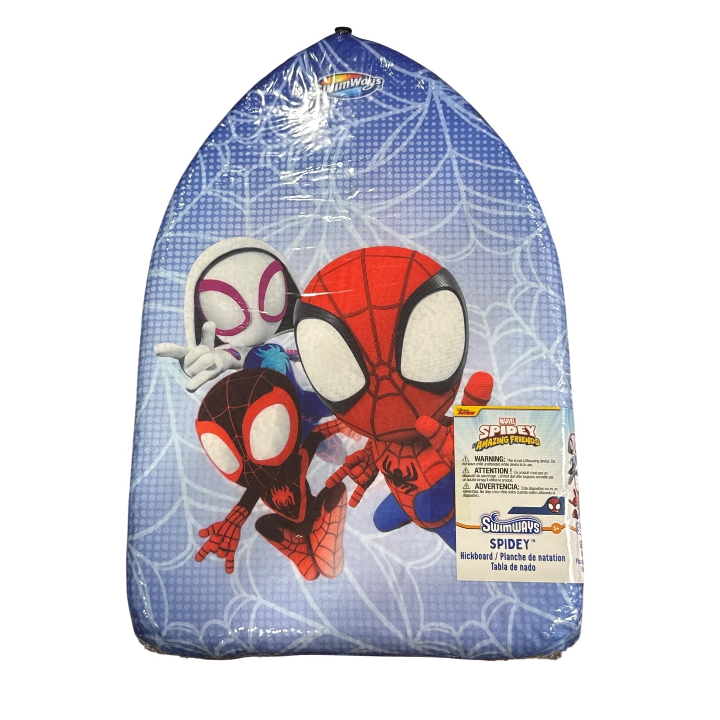Marvel Spidey & Friends SwimWays Kids Kickboard For Ages 5+ Fun Pool Toy Blue Polystyrene Foam Lightweight Design