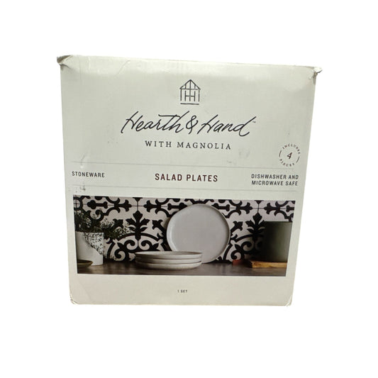 Hearth & Hand With Magnolia Stoneware Salad Plates, Microwave & Dishwasher Safe, Set Of 4