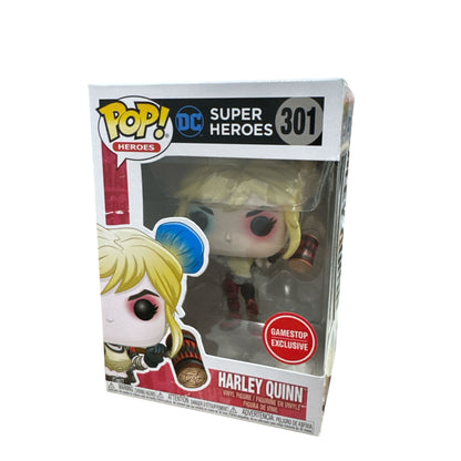 Funko Pop! DC Super Heroes Harley Quinn 301 Gamestop Exclusive Vinyl Figure In Box