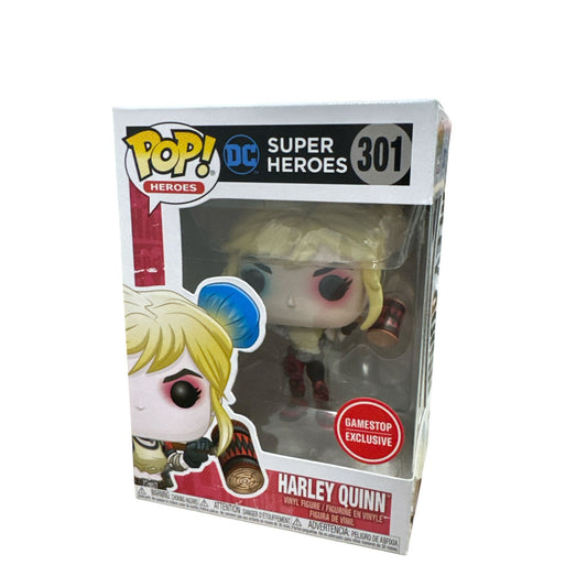 Funko Pop! DC Super Heroes Harley Quinn 301 Gamestop Exclusive Vinyl Figure In Box