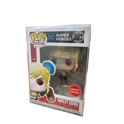 Funko Pop! DC Super Heroes Harley Quinn 301 Gamestop Exclusive Vinyl Figure In Box