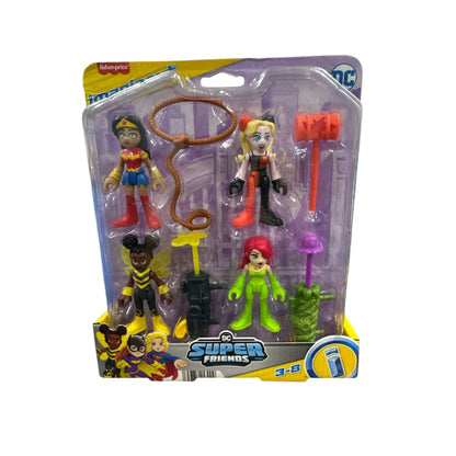 DC Super Friends Imaginext Rivals Pack Figures Wonder Woman, Harley Quinn, Bumblebee, & Poison Ivy