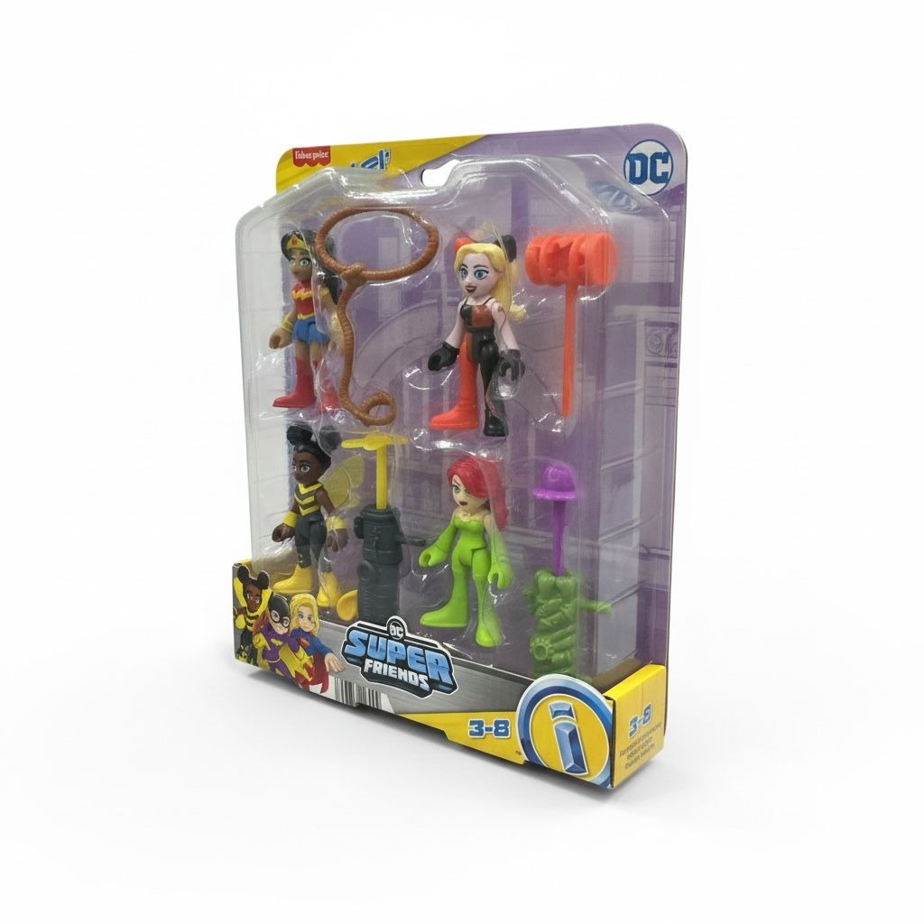 DC Super Friends Imaginext Rivals Pack Figures Wonder Woman, Harley Quinn, Bumblebee, & Poison Ivy