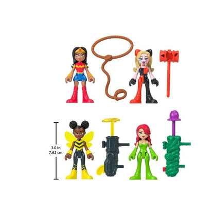 DC Super Friends Imaginext Rivals Pack Figures Wonder Woman, Harley Quinn, Bumblebee, & Poison Ivy