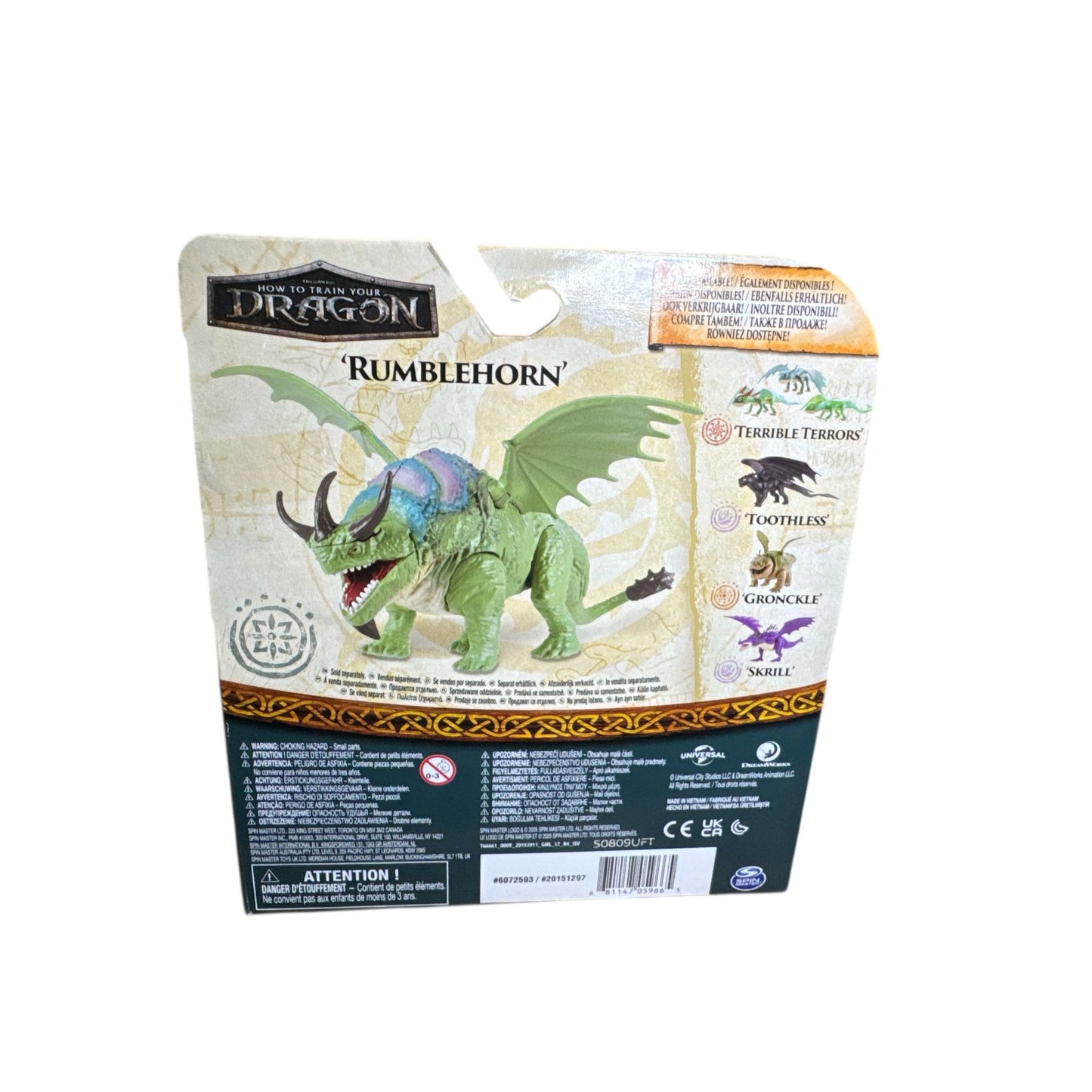 How To Train Your Dragon Rumblehorn Action Figure With Moving Wings Spin Master Ages 4+