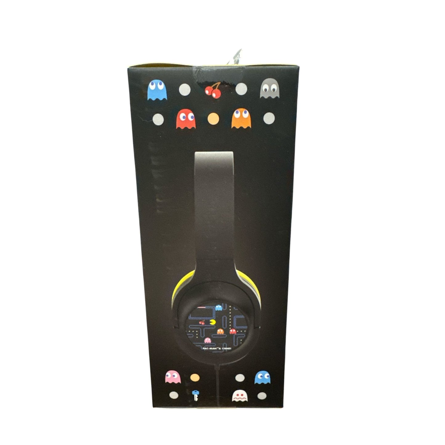 Pac-Man Wired Headphones With Adjustable Headband, Foldable Design, High-Quality Sound, 3.5mm Plug, Black & Yellow