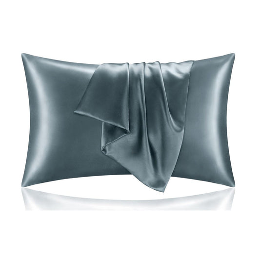 BEDELITE Satin Pillowcase for Hair and Skin, Super Soft and Cooling, Similar to Silk Pillow Cases 2 Pack 20"x40" King Size, Grey