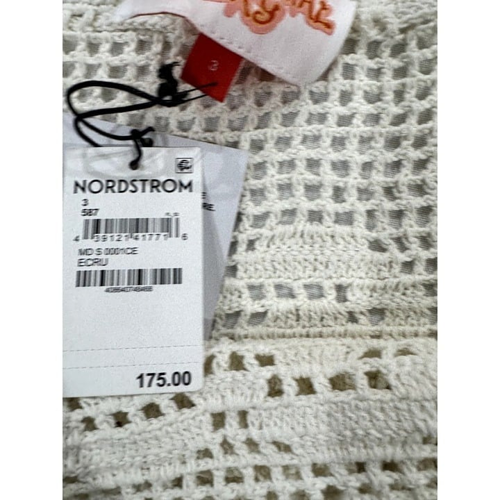 Crochet Knit Mini Skirt Cover-Up With Heart Pattern In Ecru By Memorial Day Size 3 Nordstrom