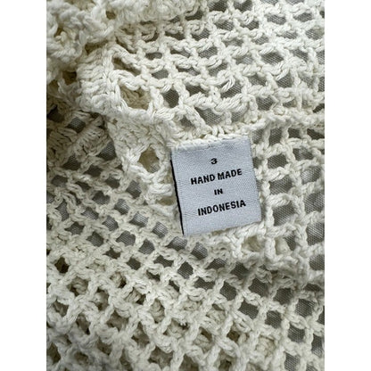 Crochet Knit Mini Skirt Cover-Up With Heart Pattern In Ecru By Memorial Day Size 3 Nordstrom
