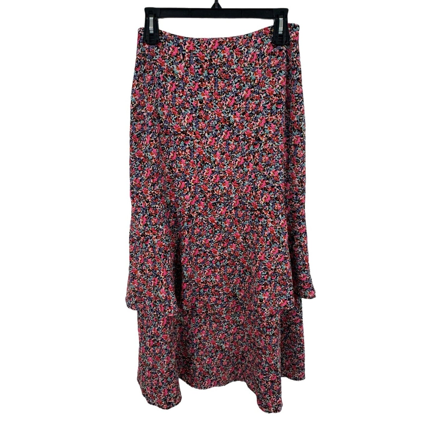 AFRM X Nordstrom Floral Tiered Midi Skirt Multicolor Womenswear SMALL
