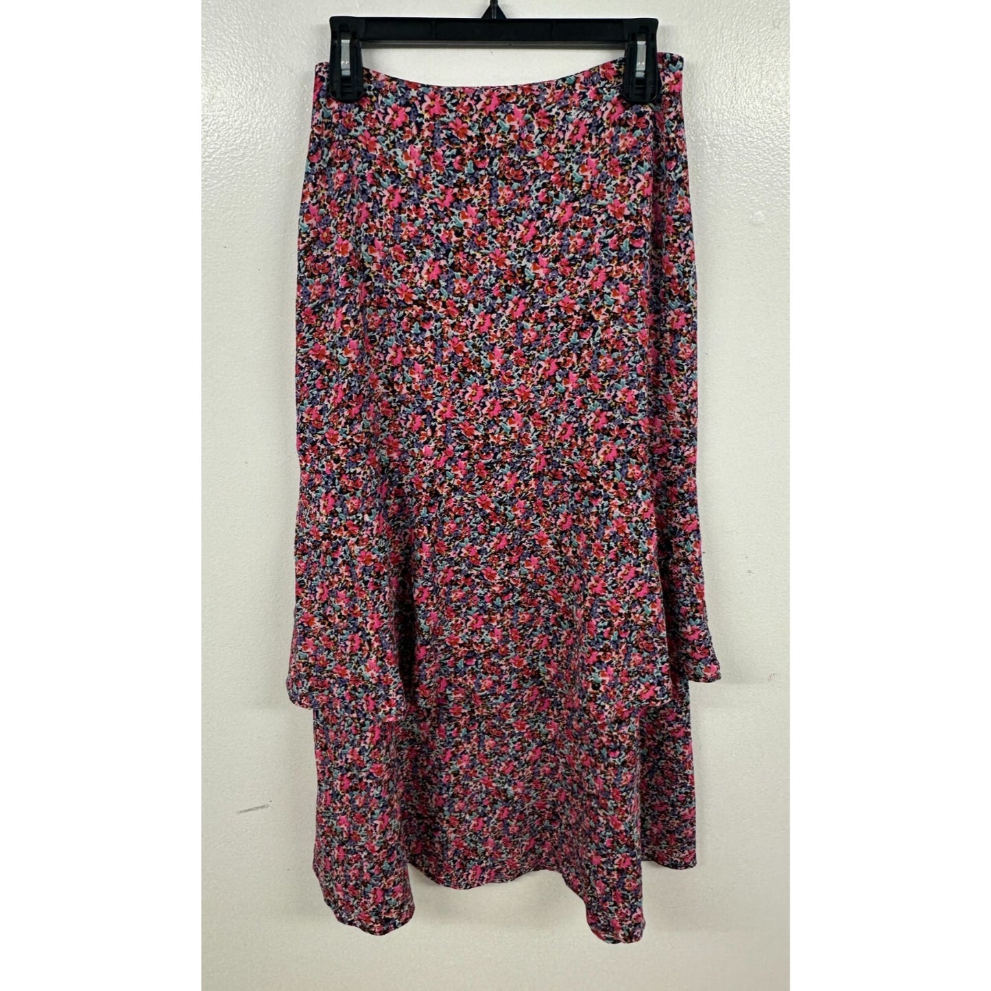 AFRM X Nordstrom Floral Tiered Midi Skirt Multicolor Womenswear SMALL