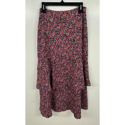 AFRM X Nordstrom Floral Tiered Midi Skirt Multicolor Womenswear SMALL
