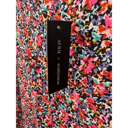 AFRM X Nordstrom Floral Tiered Midi Skirt Multicolor Womenswear SMALL