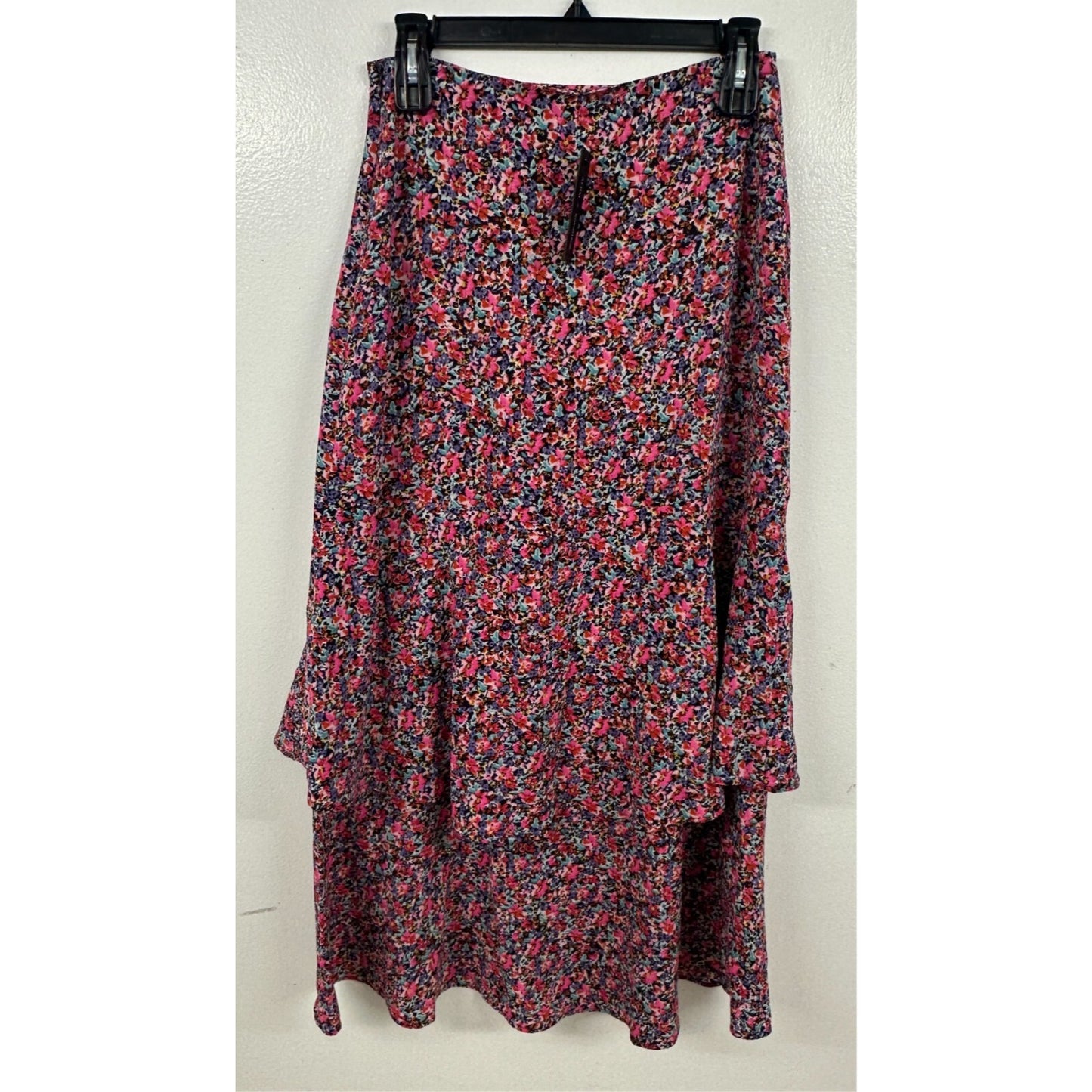 AFRM X Nordstrom Floral Tiered Midi Skirt Multicolor Womenswear SMALL