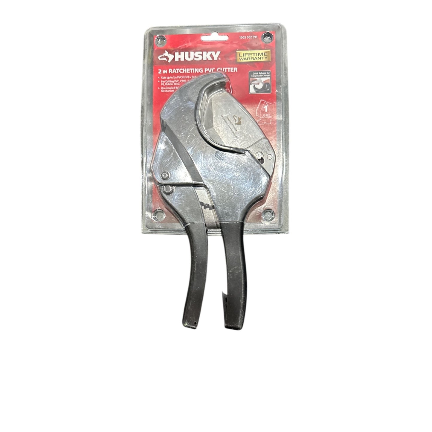 Husky 2-In Ratcheting PVC Cutter With Lifetime Warranty For Cutting PVC/CPVC/Pex Tubes