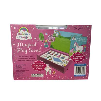 Unicorn Magic Magical Play Scene Book & Magnetic Play Set For Ages 3+ With 41 Magnets & Activity Book