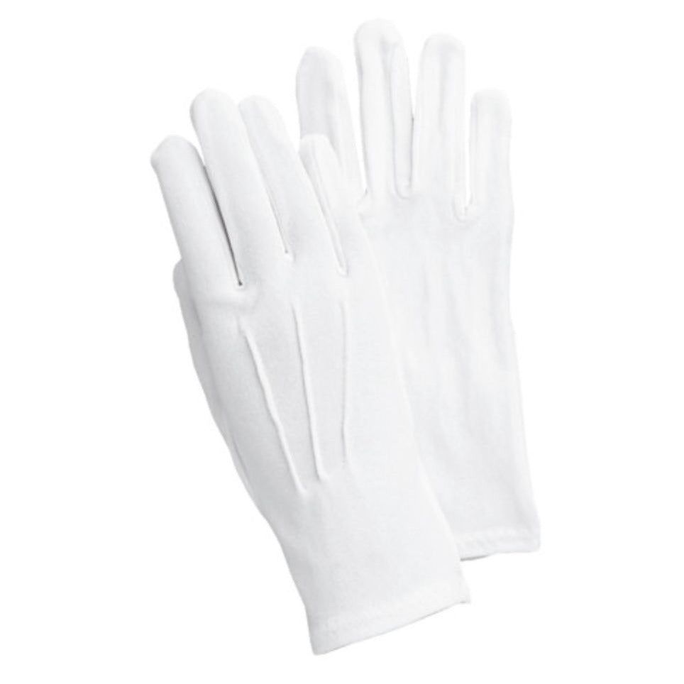 Men's White Nylon Gloves By Rubies 335W