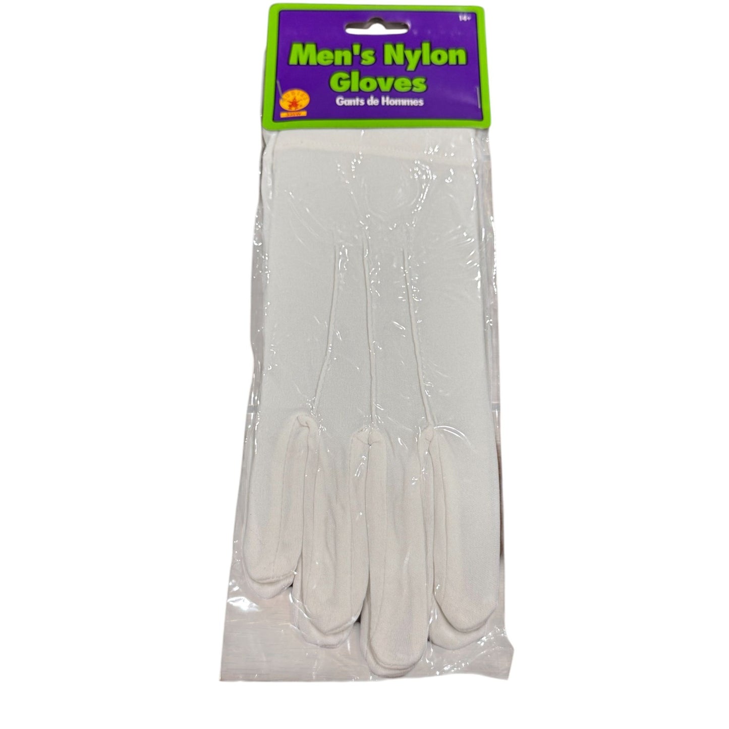 Men's White Nylon Gloves By Rubies 335W