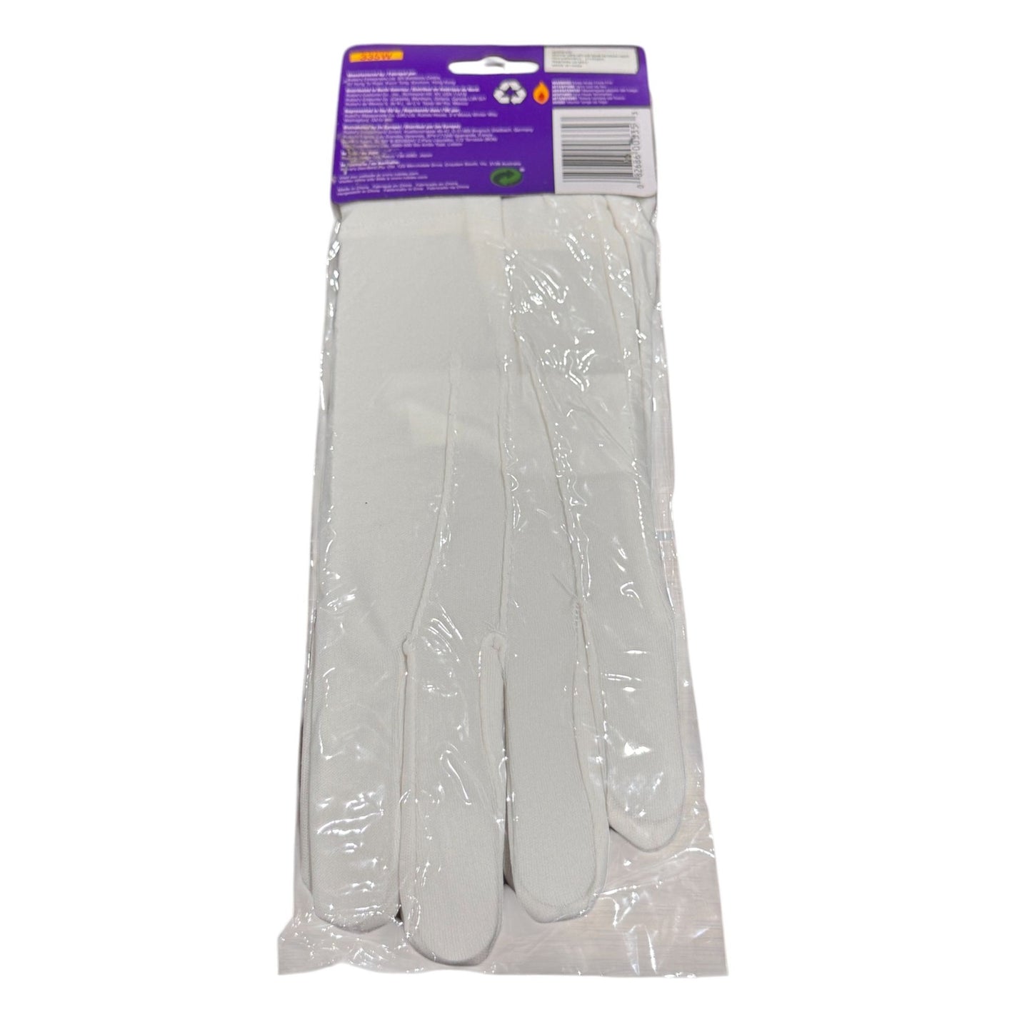 Men's White Nylon Gloves By Rubies 335W