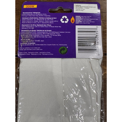 Men's White Nylon Gloves By Rubies 335W