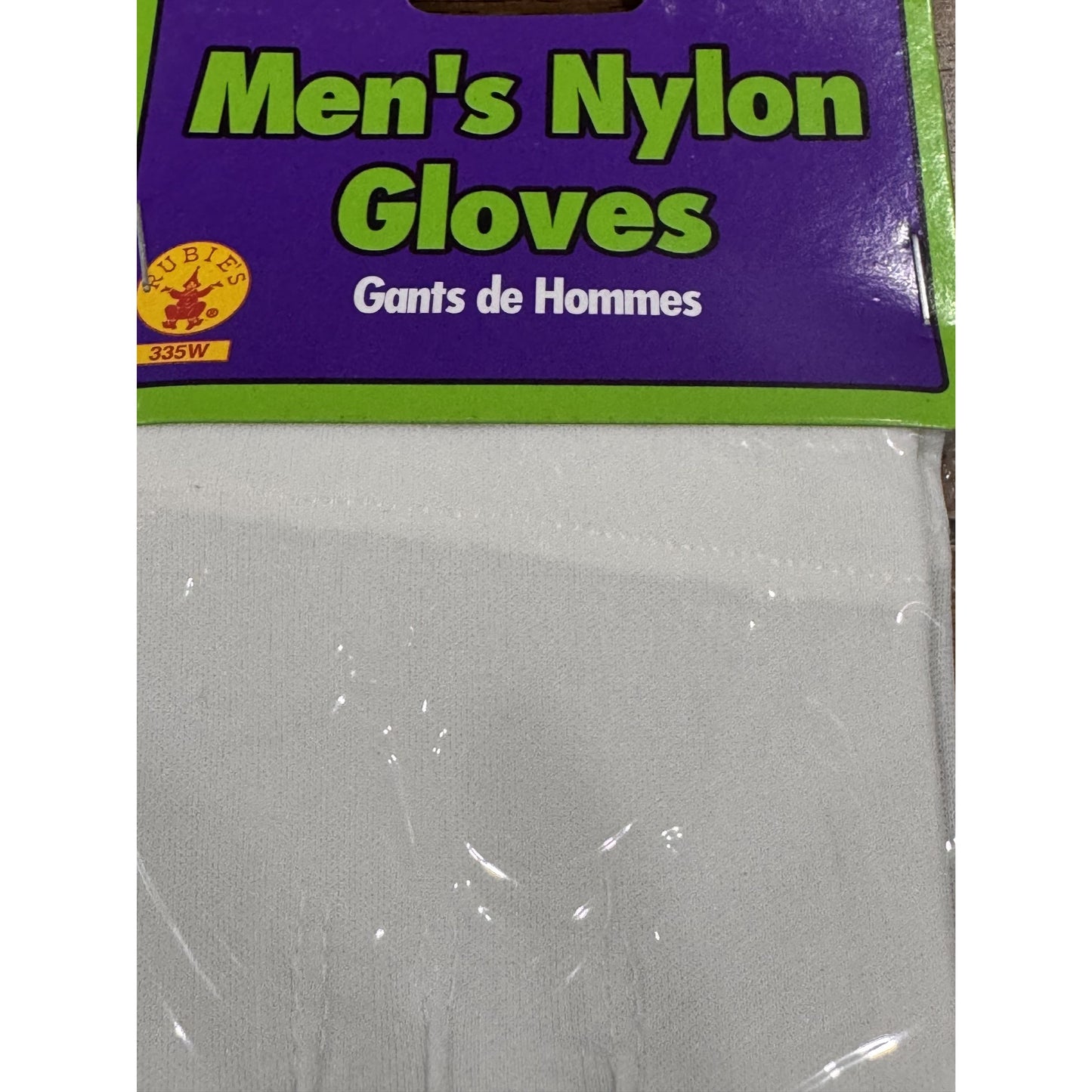 Men's White Nylon Gloves By Rubies 335W