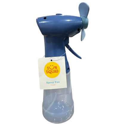 Sun Squad Spray Fan And 2 Rechargeable Portable Fans With Straps Blue And Green Checkered Design